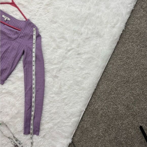 Madewell Squared Neck Textured Long Sleeve Crop Top Size M - Picture 9 of 9